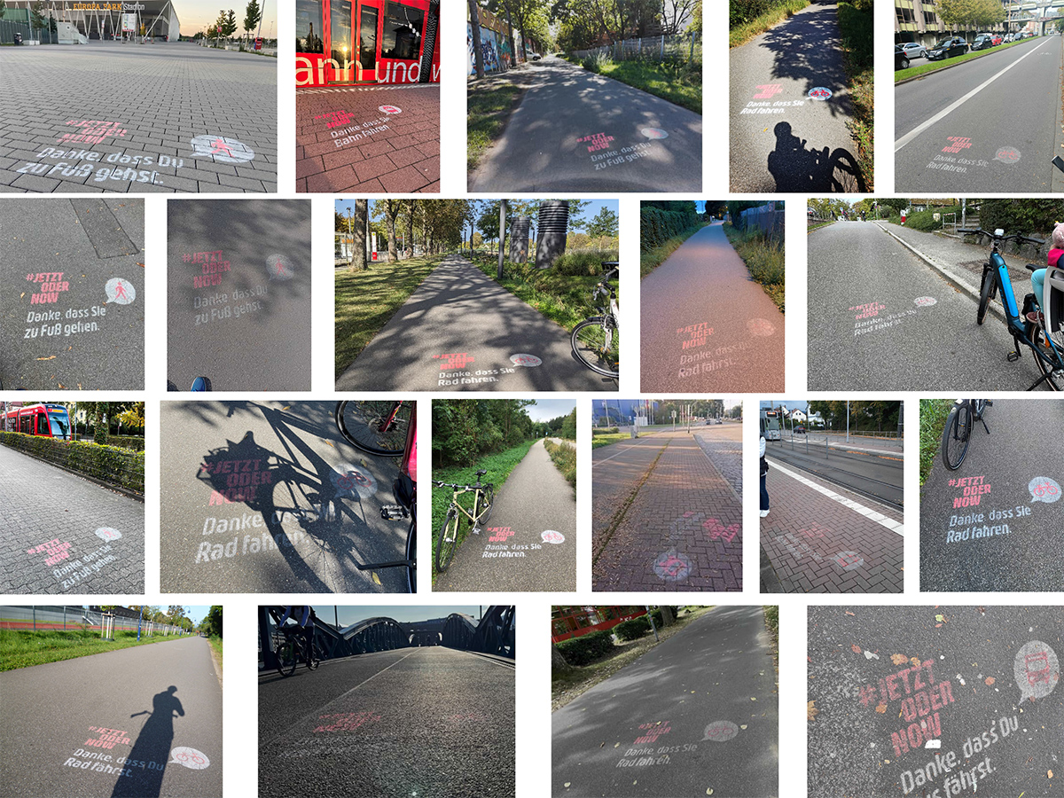 Collage der Bilder-Einsendungen "Danke, dass Du Rad fährst"