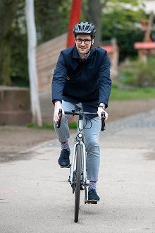 OB Martin Horn auf dem Fahrrad