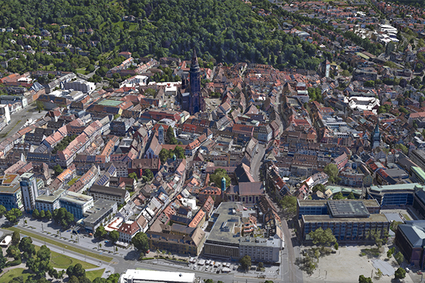 3D-Stadtmodells Freiburgs des Smart-City-Projekt DATEN:RAUM:FREIBURG