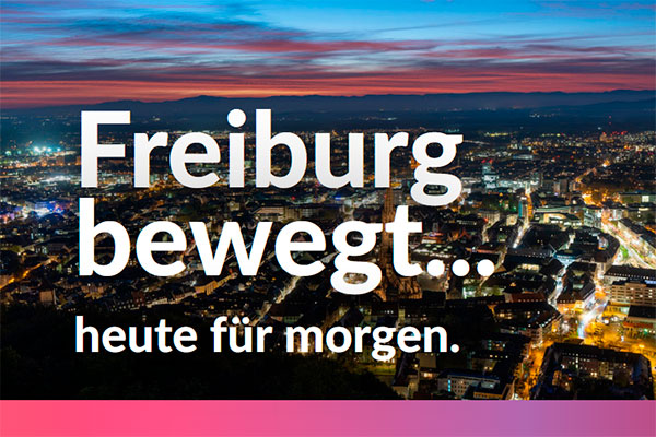 Schriftzug Freiburg bewegt