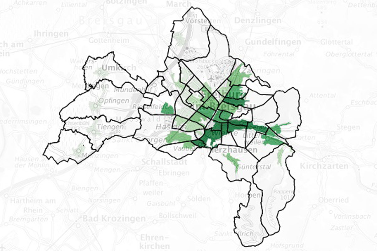 Karte der Freiburger Wahlkreise