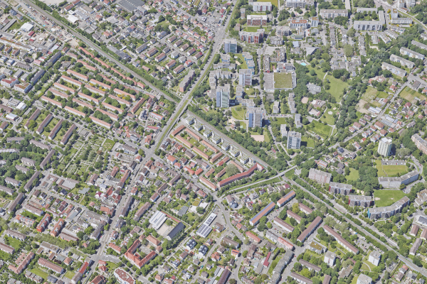 Soziale Stadt Alt-Haslach Luftbild von Haslach