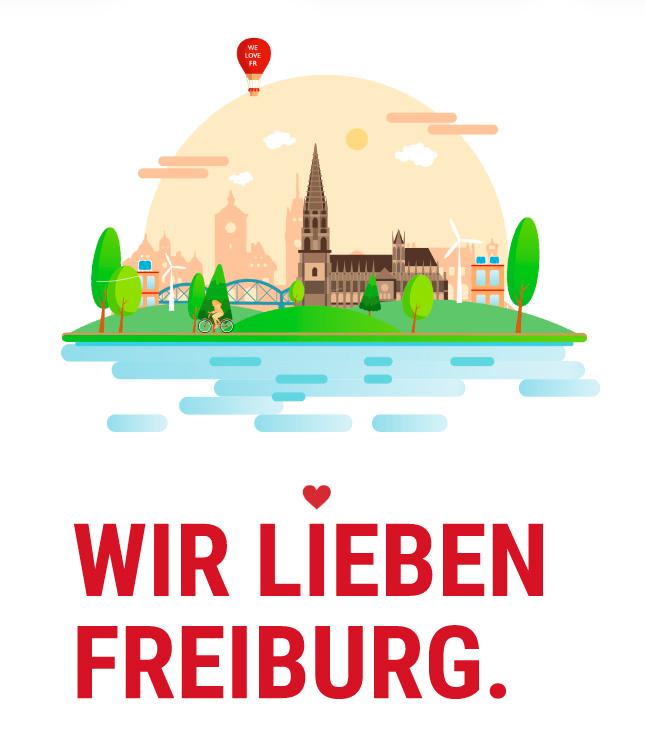 "Wir lieben Freiburg"- Schriftzug