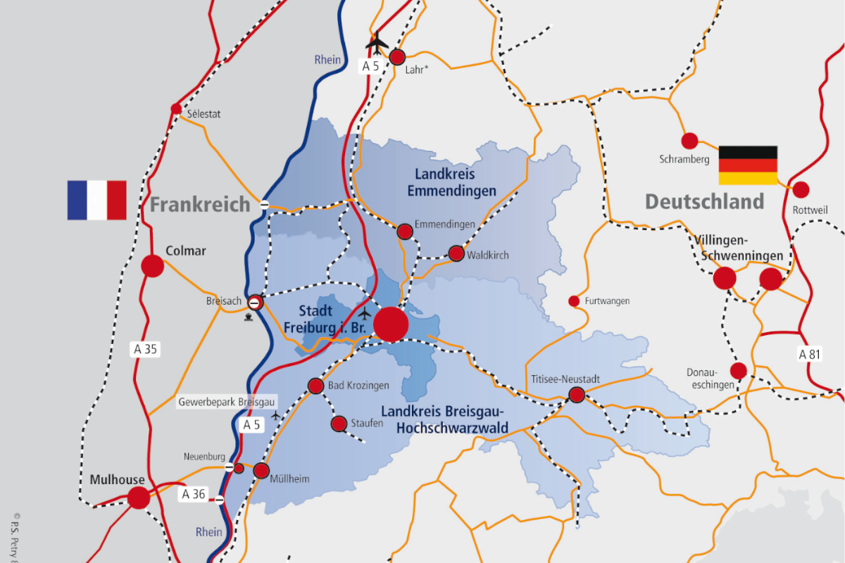 Weißes Banner mit Aufschrift "Freiburg packt an"