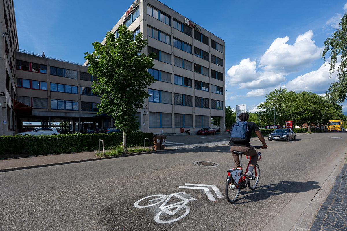 Radfahrer auf der Engesserstraße