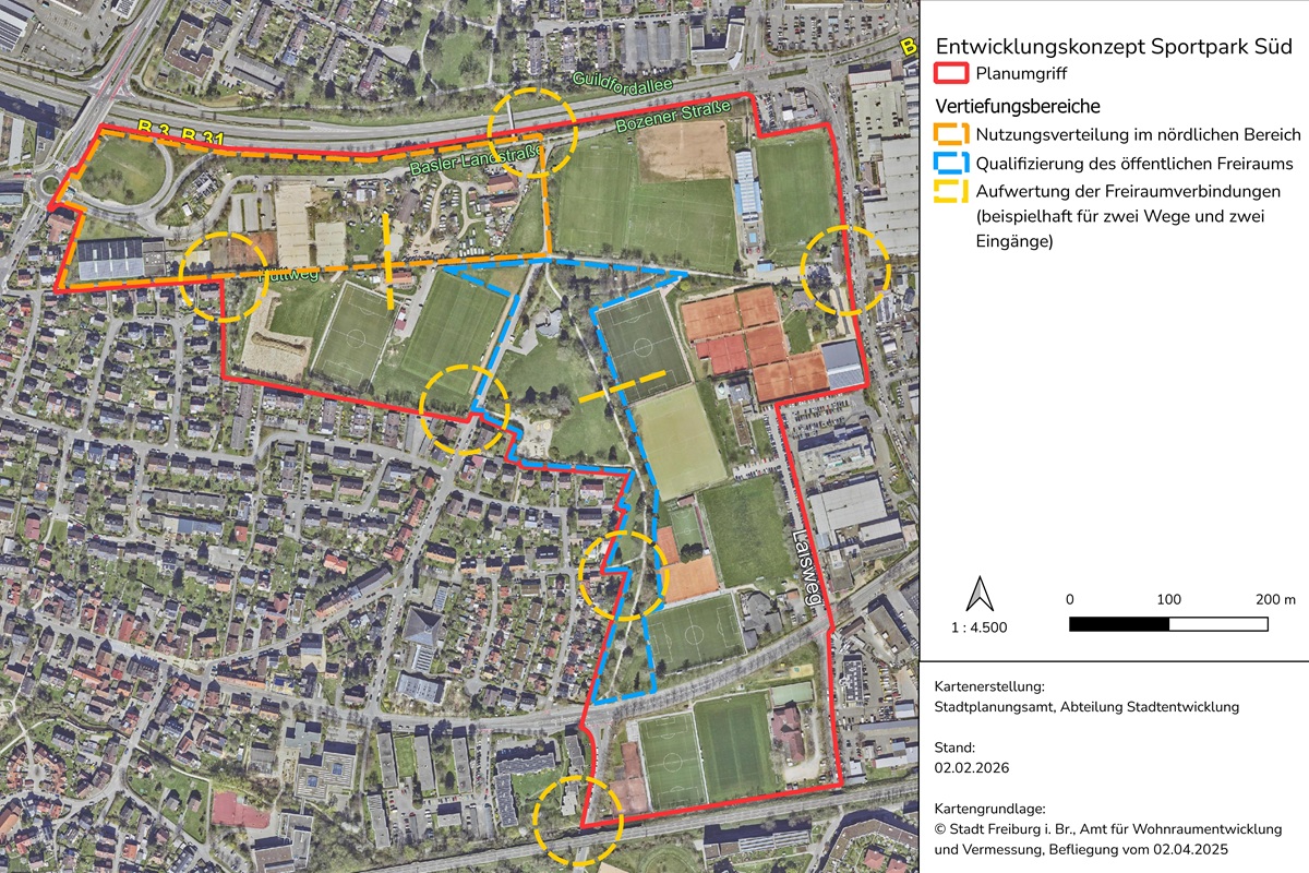 Das Gebiet des Entwicklungskonzeptes Gebietsabgrenzungen mit Informationen zur Nutzungsverteilung