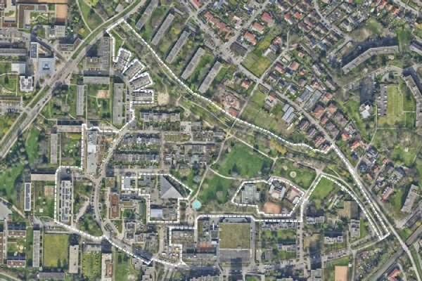 Sanierungsgebiet Sulzburger Straße Luftbild vom Sanierungsgebiet Sulzburger Straße