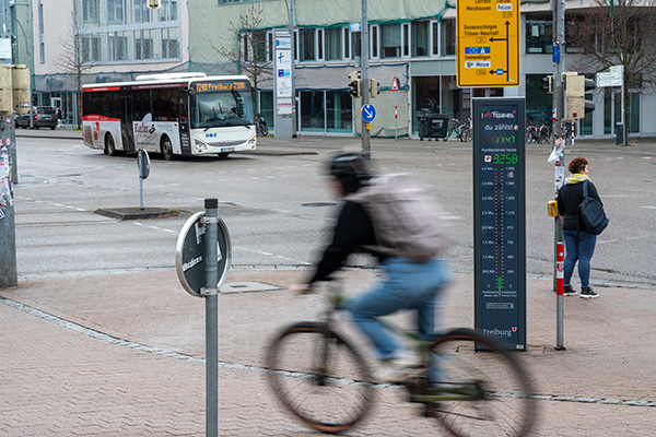 Zählstelle mit Radfahrer_Innen