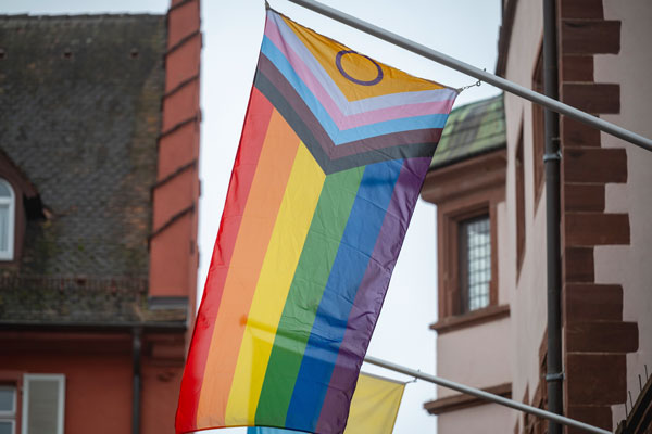 Regenbogenflagge am Rathaus