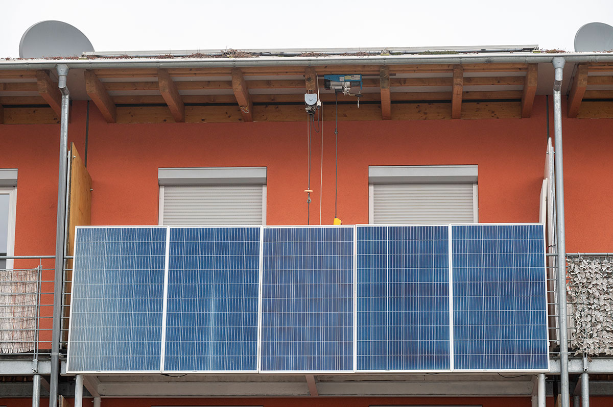 Balkon mit Solarmodul