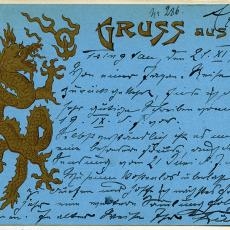 Postkarte von K. Dürr aus Tsingtau, 21.11.1899, SAF C3/241/1